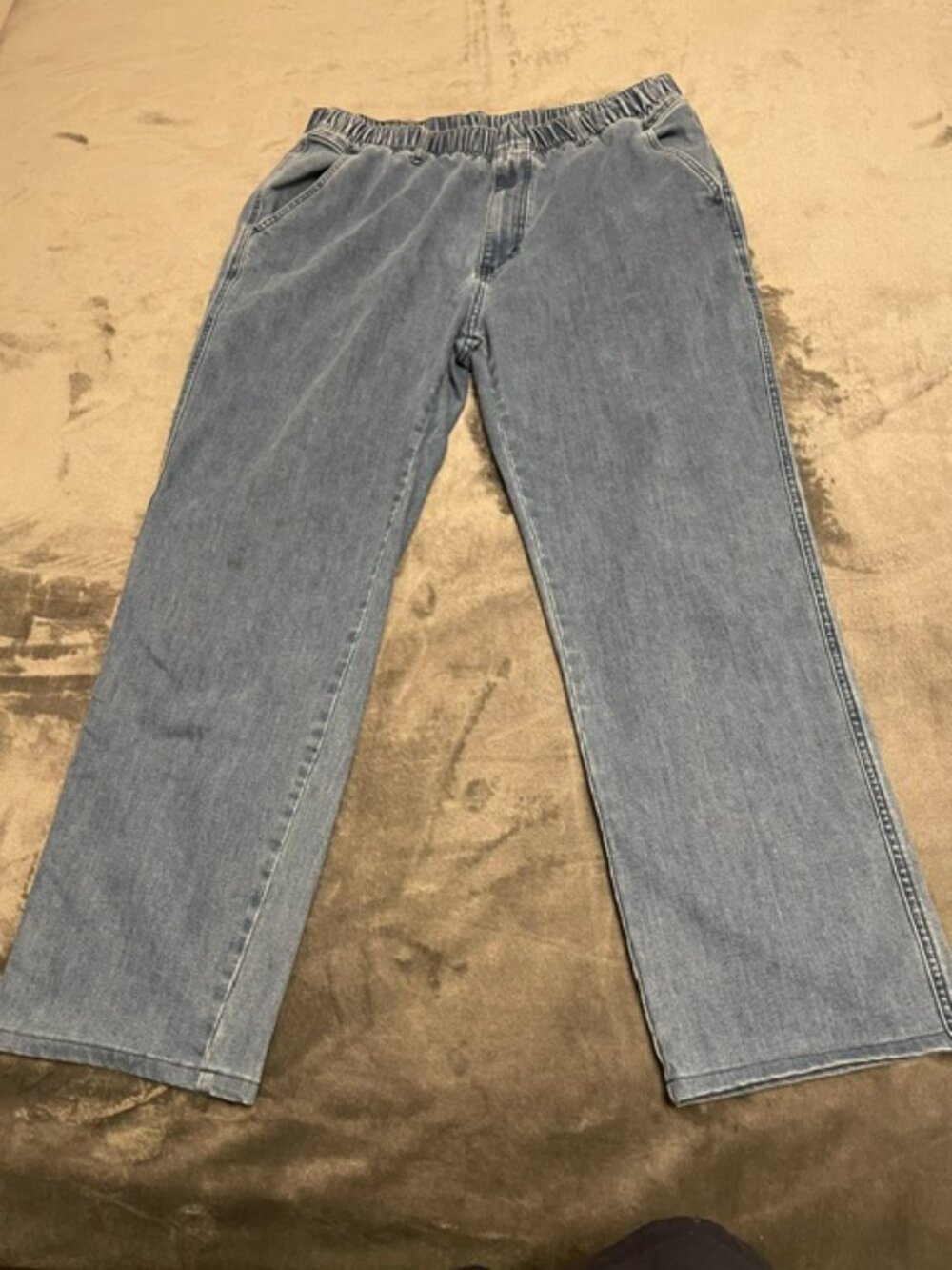Men's Denim Blue Jeans 42/30 Elastic Waste